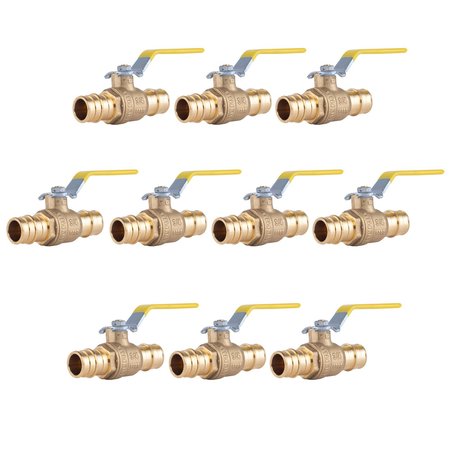 HAUSEN Heavy Duty Brass Full Port PEX Ball Valve with 3/4 in. Expansion PEX Connection, 10PK HA-BV120-10